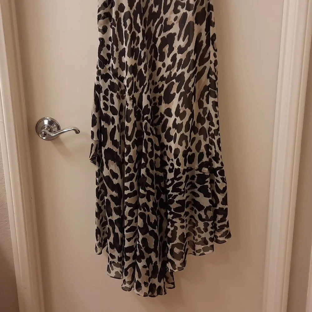 NWT, Eliza J Leopard Print Tiered Chiffon Dress - Picture 10 of 17